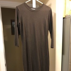 Brown long sweater dress